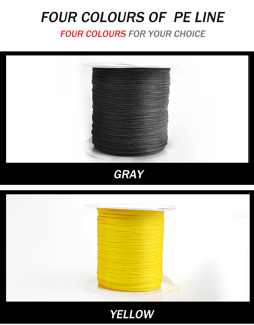 FTK 114m/300m/500m 125Yards PE Braided Wire Fishing Line 4 Strands 0.10mm-0.40mm 8LB-60LB Japan Strong Multifilament Fiber Line