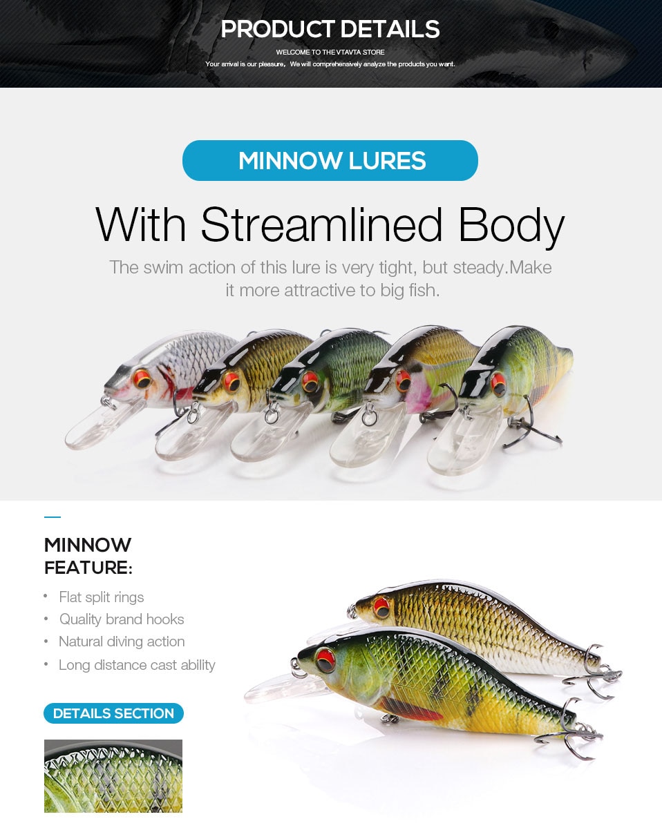 TREHOOK Crankbait Minnow