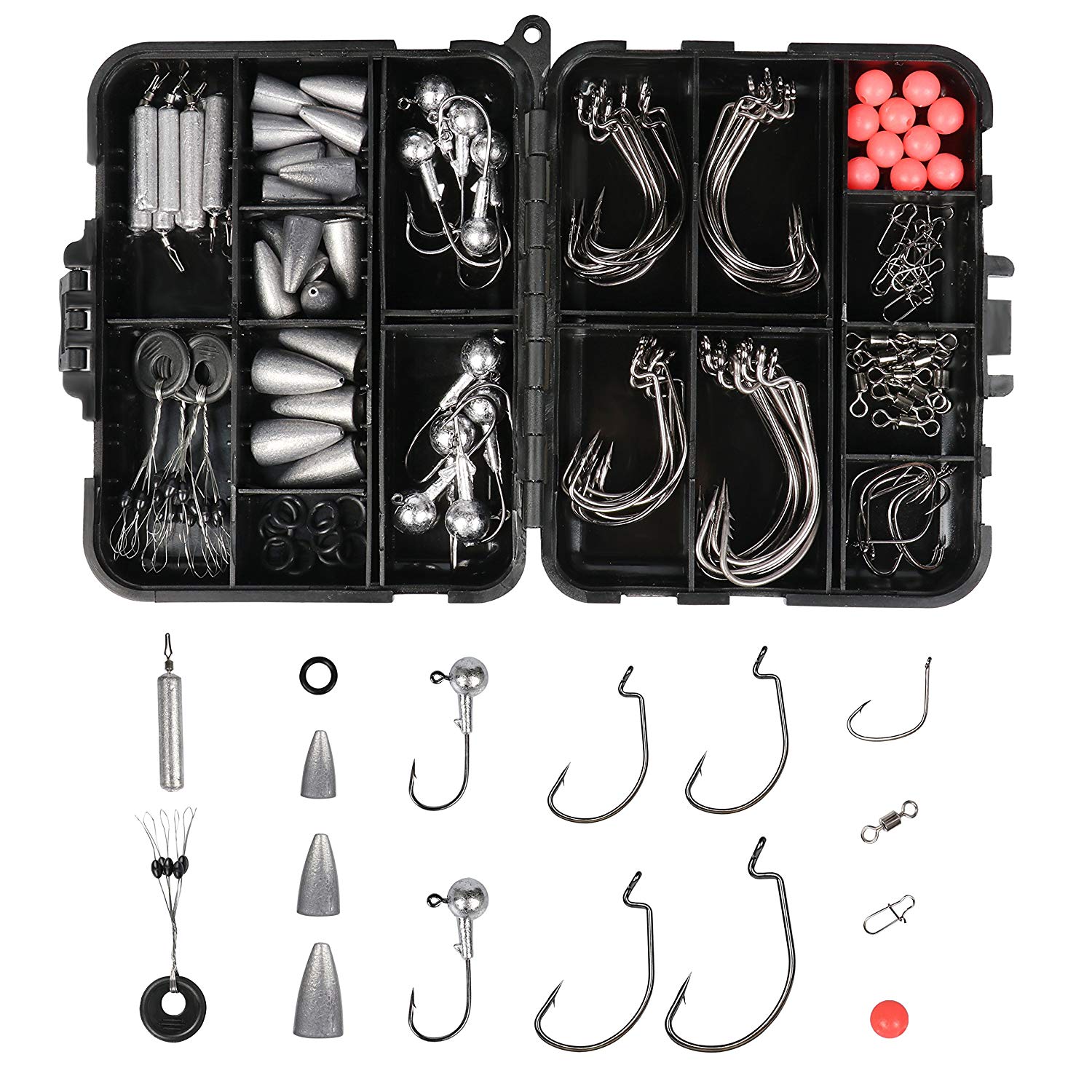 LUSHAZER Fishing Tackle Box 148 pieces