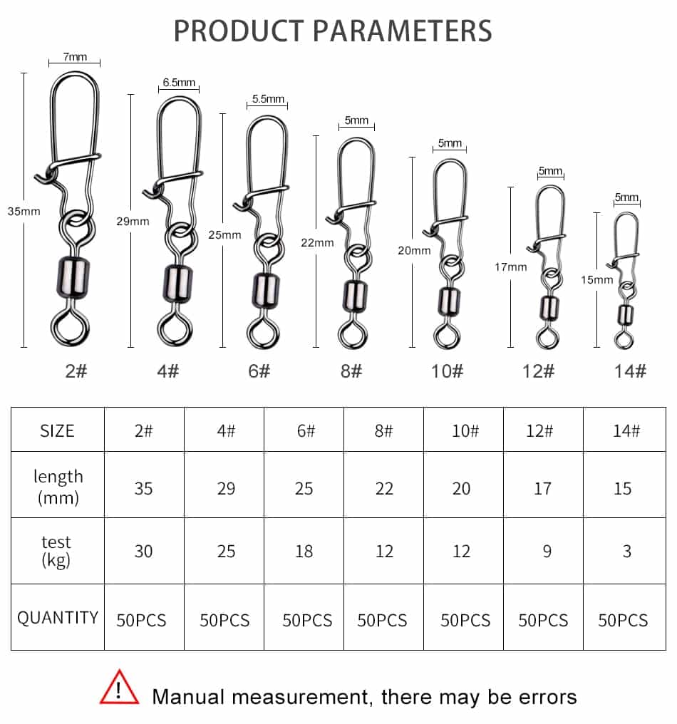 Snap Swivels 50 Pieces