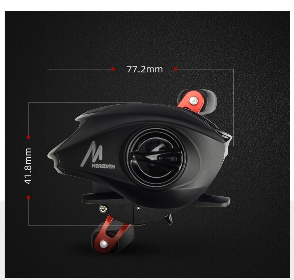 MEREDITH ARIES Baitcasting Fishing Reel 175g 4+1 Ball Bearings Drag Brake System Fishing Coil 7.2:1 High Speed Baitcast Reel