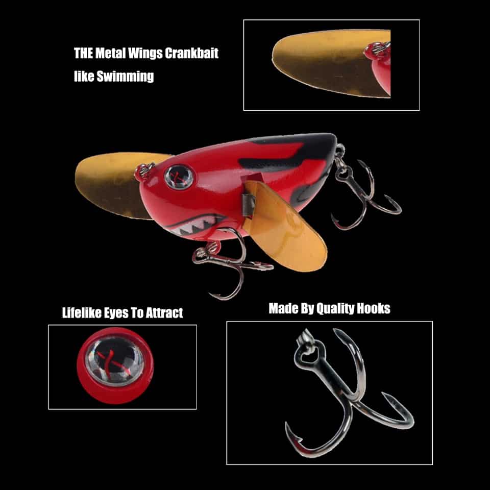 LINGYUE Topwater Crankbait Fishing Lure 6cm 12.5g Floating Wobbler Hard Popper Isca Artificial With Metal Wings Bait