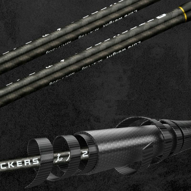 Carbon Spinning Fishing Rod with 2 Tips M and MH 1.98m 2.13m Fast Action Baitcasting Rod Light Weight 7-30g Test