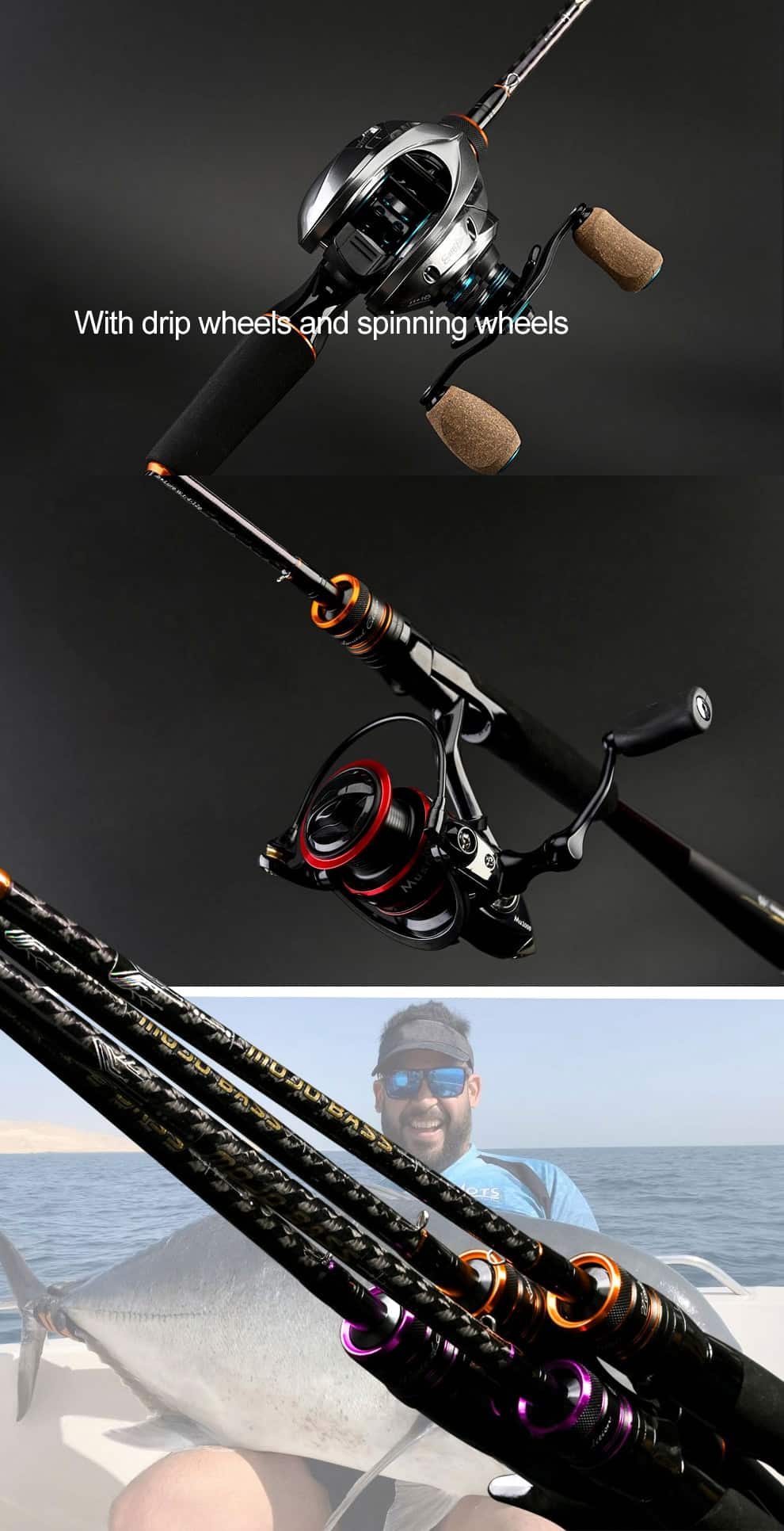 OBSESSION Carbon Spinning or Casting Fishing Rod 