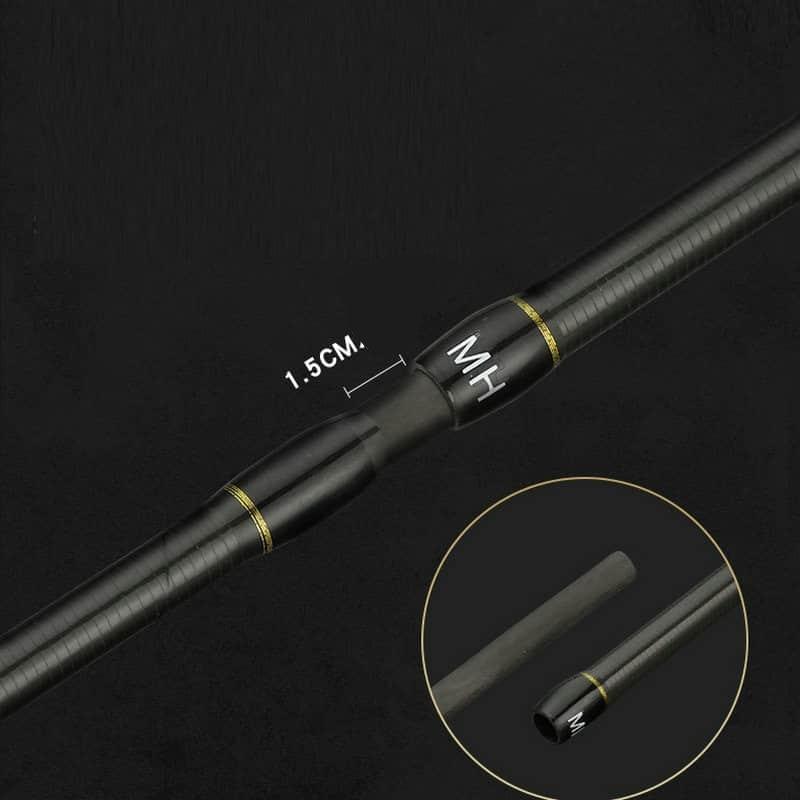 Carbon Spinning Fishing Rod with 2 Tips M and MH 1.98m 2.13m Fast Action Baitcasting Rod Light Weight 7-30g Test