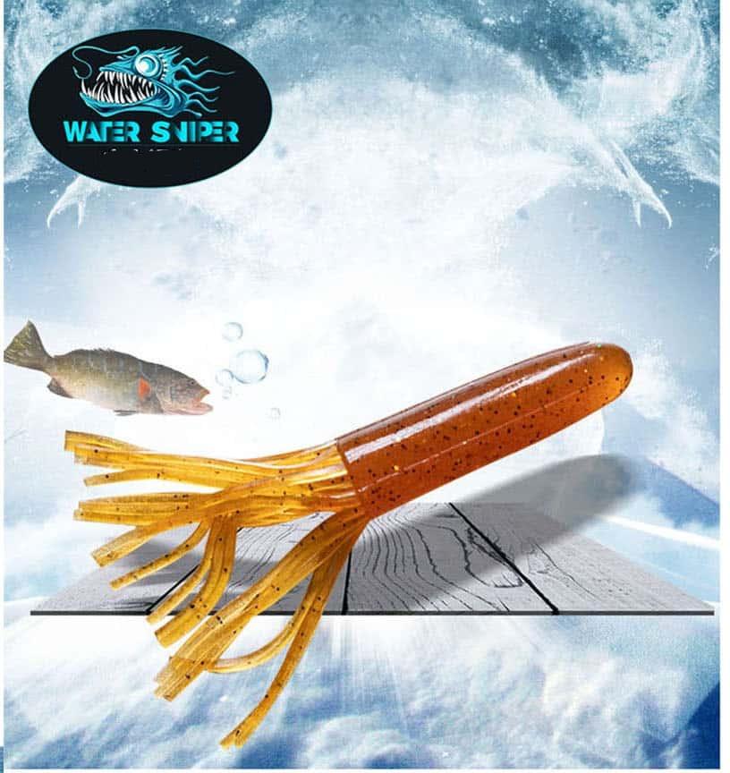 Water Sniper Tube Worm Grub Lure 7g 10pcs Soft Maggot Bait Crappie Jigs Baits for Bass Trout Saltwater Freshwater Fishing