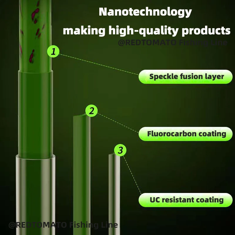 3000m 1000m Invisible Fishing Line 3D Spoted Bionic Fluorocarbon Coated Monofilament Nylon Line Speckle Carp Algae Fishing Pesca