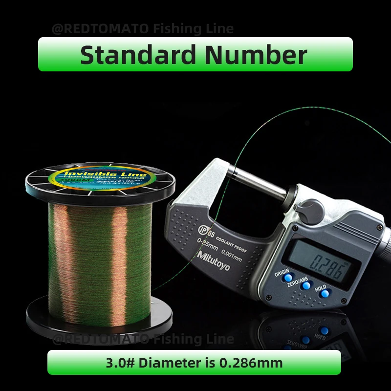 3000m 1000m Invisible Fishing Line 3D Spoted Bionic Fluorocarbon Coated Monofilament Nylon Line Speckle Carp Algae Fishing Pesca