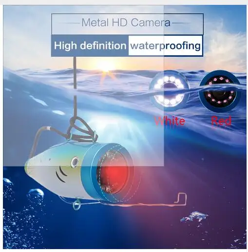 GAMWATER (DVR) Winter Fish Fidner Underwater Fishing Camera 7 Inch 1000TVL IP68 Waterproof 15M 30M 50M For Ice/Sea/River Fishing