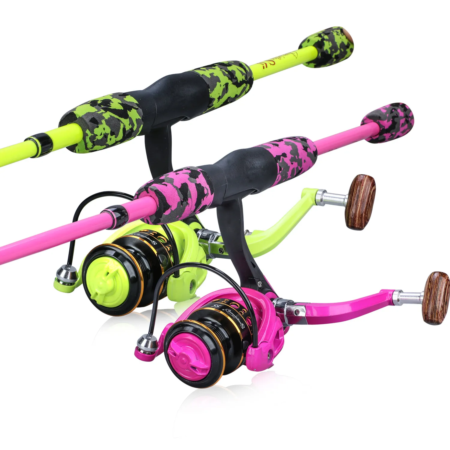 Sougayilang 1.70m Fishing Rod Combo Portable 5 Section Carbon Fiber Fishing Pole and 1000-3000 Spinning Reel Fishing Tackle Set