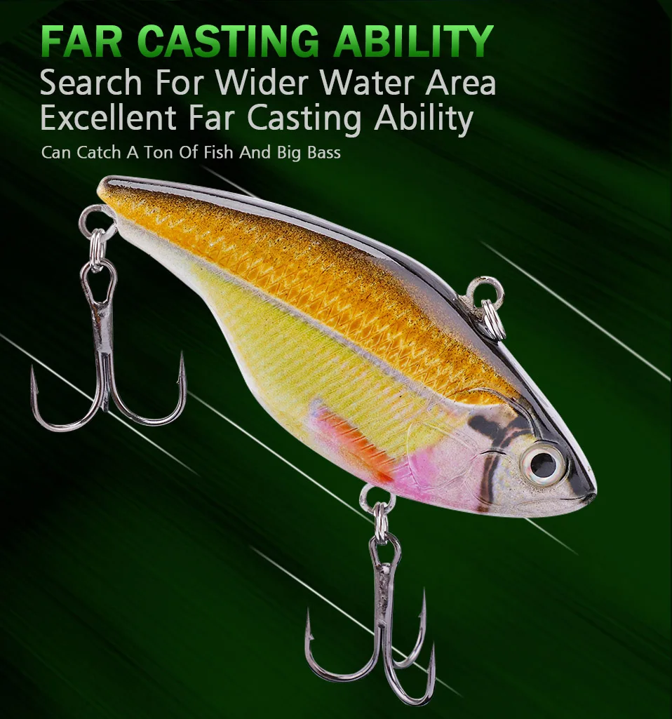 GOBASS Lipless Crankbait Fishing Tackle 2021 Rattling Baits VIB Fishing Lure 18/21g Wobblers For Pike Perch Metal Vibration Bait