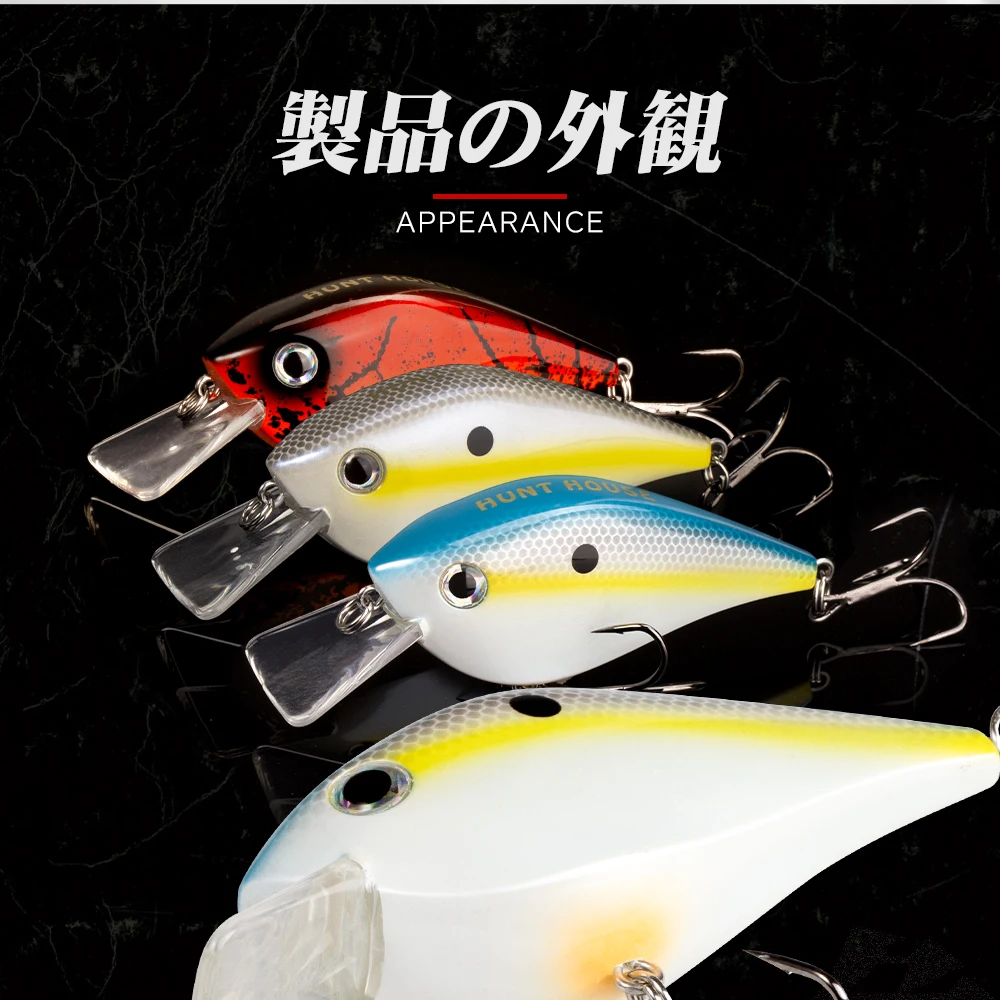 Hunthouse KVD 2.5 Square Bait Fishing Crank Hard Lure Floating 65mm/16.5g Crankbait Wobblers Surface Swimbait For Bass Pike