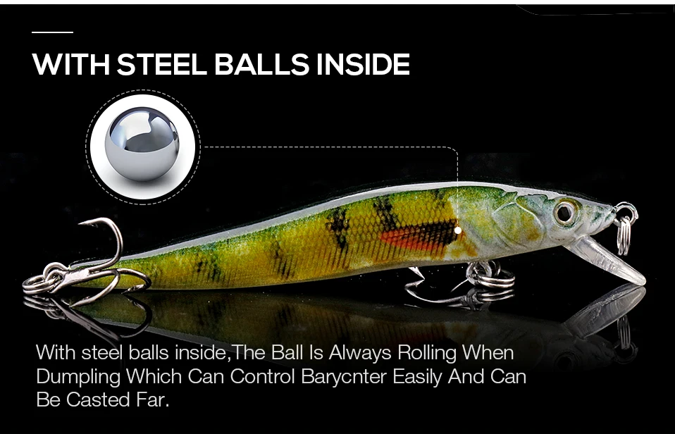 TREHOOK 2g/6g Mini Minnow Fishing Lure Floating Pike Wobbler Artificial Bait Black Minnow Jerkbait Crankbait Fishing Tackle Lure