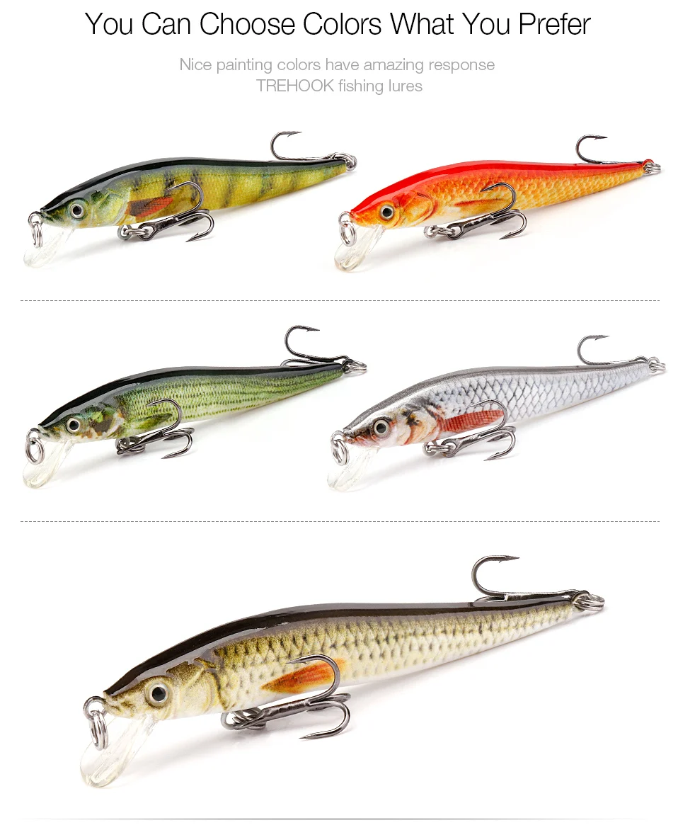 TREHOOK 2g/6g Mini Minnow Fishing Lure Floating Pike Wobbler Artificial Bait Black Minnow Jerkbait Crankbait Fishing Tackle Lure