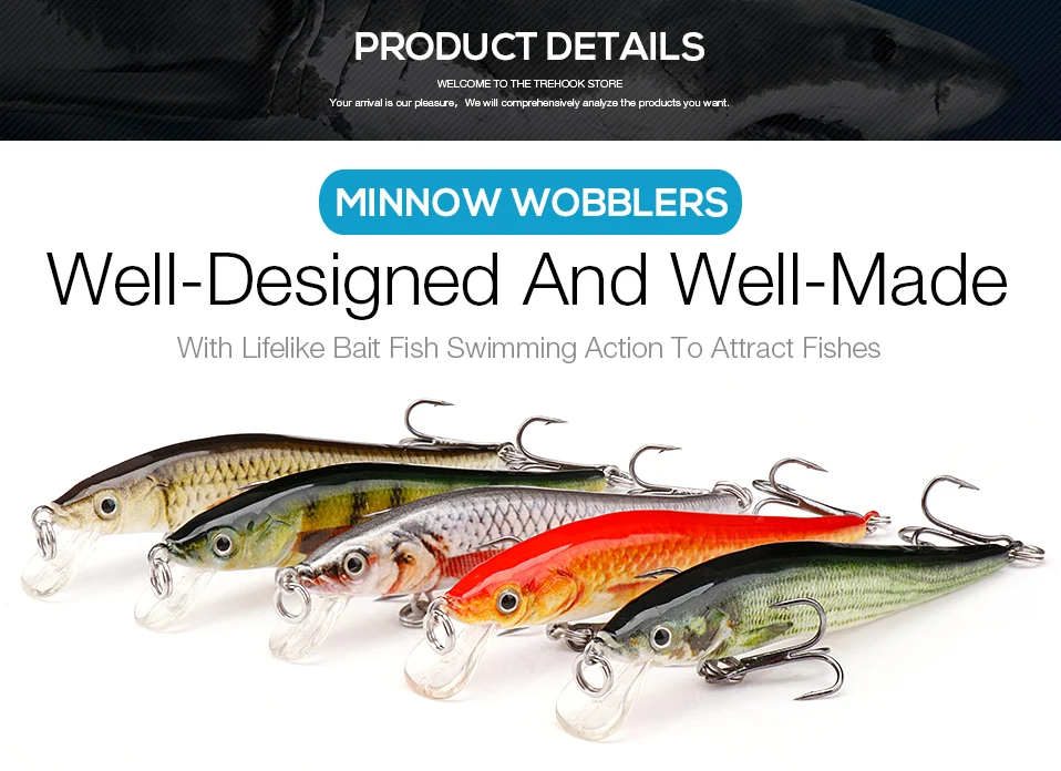 TREHOOK 2g/6g Mini Minnow Fishing Lure Floating Pike Wobbler Artificial Bait Black Minnow Jerkbait Crankbait Fishing Tackle Lure