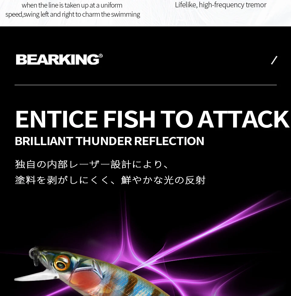 BEARKING 9.8cm 10g SP dive 2.1m professional Minnow Wobbler fishing lures quality jerkbaits Artificial Bait Predator tackles