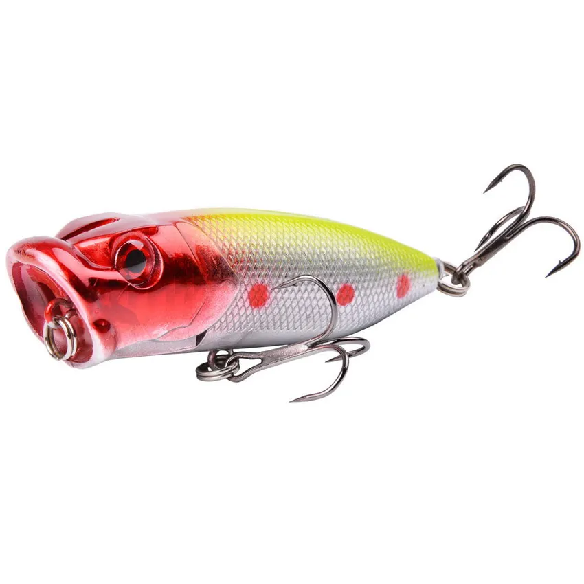 topwater popper fishing lure 1Pcs 7cm 12g Popper Fishing Lure Hard Artificial Bait Topwater with 2 Treble Hooks Carp Fishing Lures Wobbler Crankbait Pesca