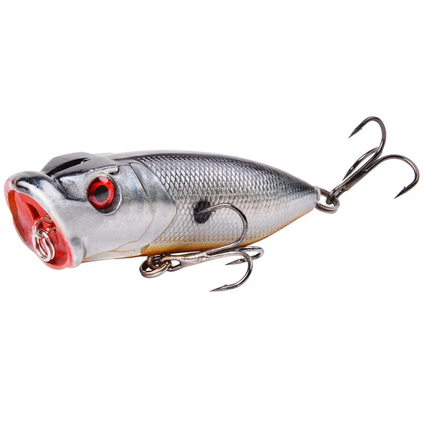 topwater popper fishing lure 1Pcs 7cm 12g Popper Fishing Lure Hard Artificial Bait Topwater with 2 Treble Hooks Carp Fishing Lures Wobbler Crankbait Pesca