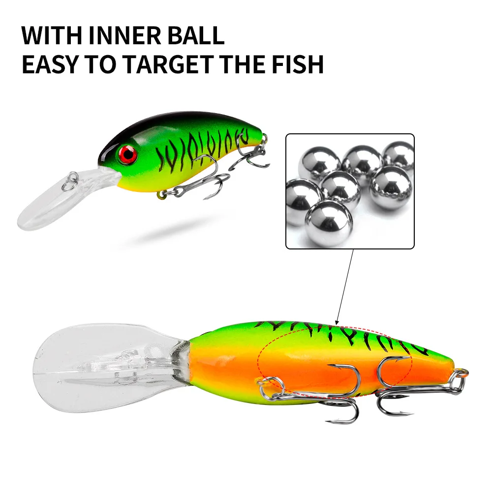 1Pcs Crank Fishing Bait With Multiple Colors Biomimetic False Bait 10CM-14G Plastic Float Crank Bait Fishing Tackle Accessories