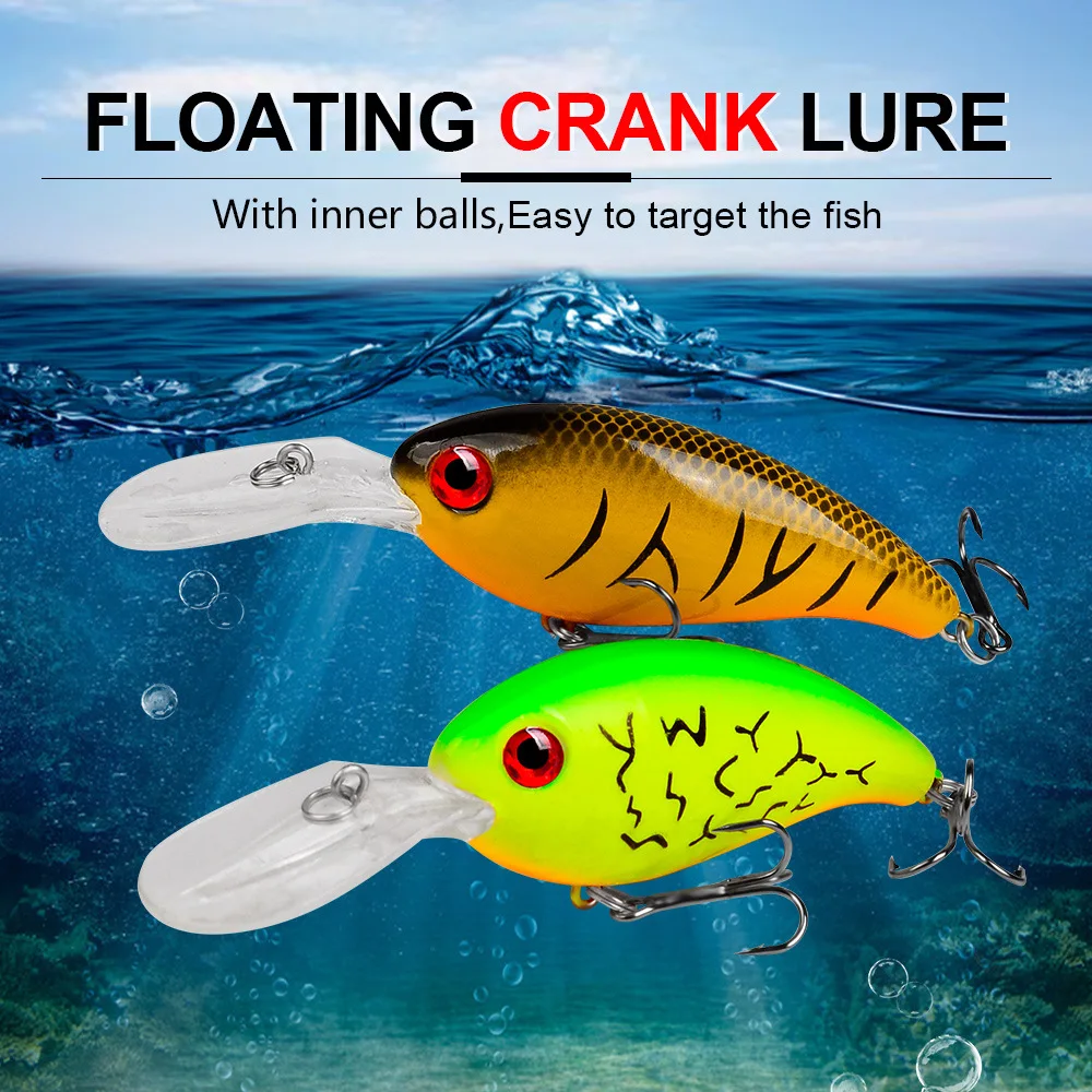 1Pcs Crank Fishing Bait With Multiple Colors Biomimetic False Bait 10CM-14G Plastic Float Crank Bait Fishing Tackle Accessories