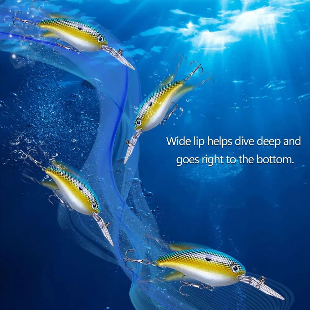 1Pcs Crank Fishing Bait With Multiple Colors Biomimetic False Bait 10CM-14G Plastic Float Crank Bait Fishing Tackle Accessories