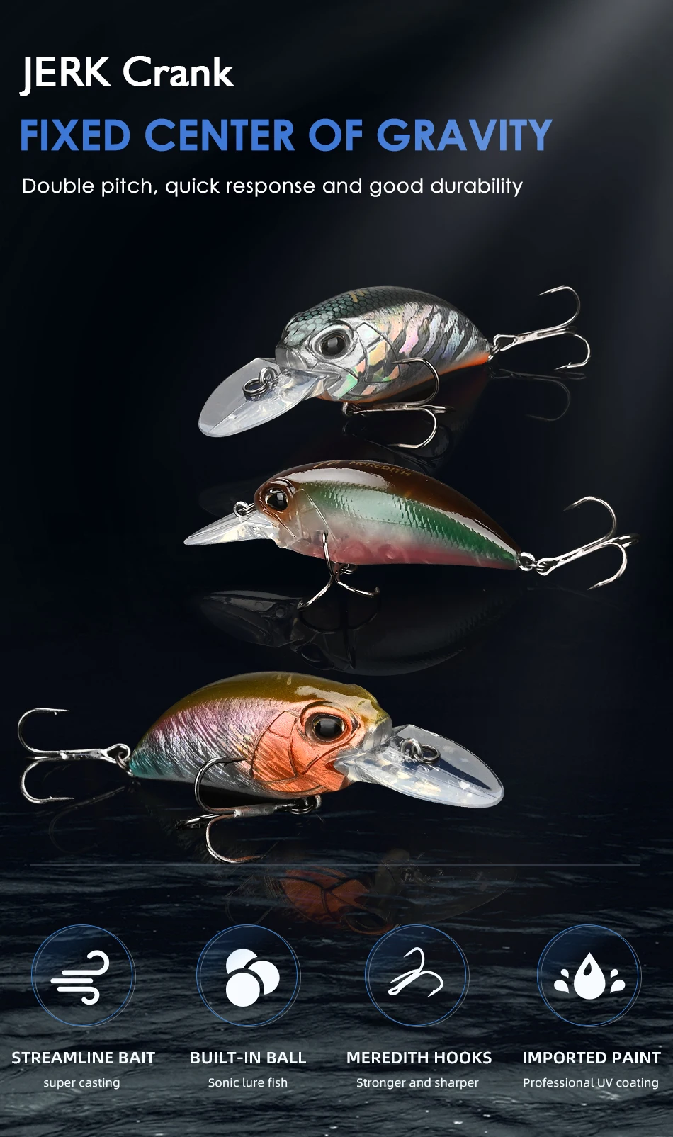 MEREDITH JERK CRANK M65 Floating 14g Hot Model Fishing Lure Hard Bait 11Color Wobbler Crank Quality Professional Depth 2.0-2.5m Meredith M65 crankbait
MEREDITH JERK CRANK M65 Floating 14g Hot Model Fishing Lure Hard Bait 11Color Wobbler Crank Quality Professional Depth 2.0-2.5m