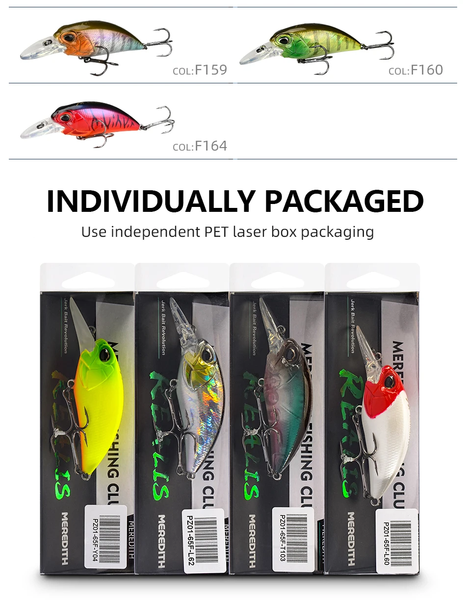 MEREDITH JERK CRANK M65 Floating 14g Hot Model Fishing Lure Hard Bait 11Color Wobbler Crank Quality Professional Depth 2.0-2.5m Meredith M65 crankbait
MEREDITH JERK CRANK M65 Floating 14g Hot Model Fishing Lure Hard Bait 11Color Wobbler Crank Quality Professional Depth 2.0-2.5m