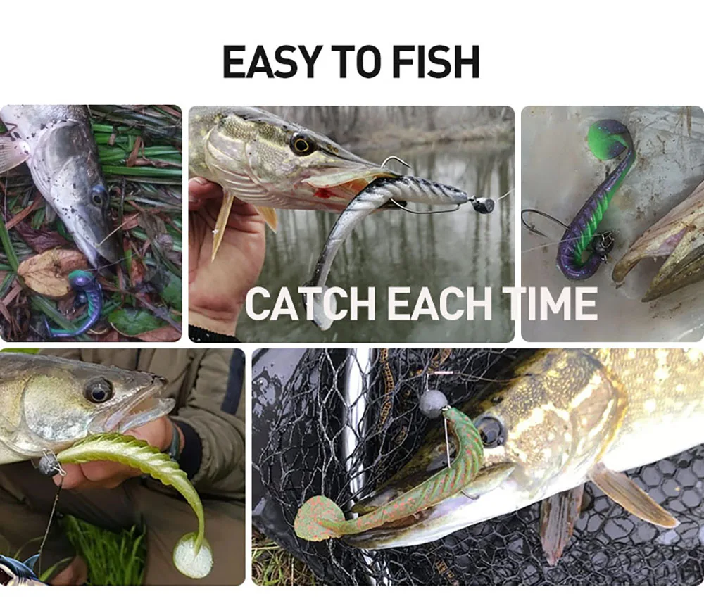 ESFISHING best Soft fishing lure Ripple Shad 100mm 125mm For Pike Fishing T Tail Pesca Isca Artificial silicone bait