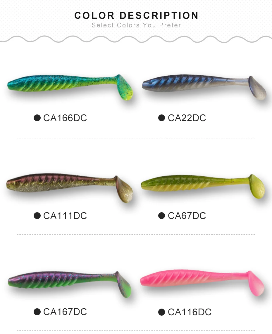 ESFISHING best Soft fishing lure Ripple Shad 100mm 125mm For Pike Fishing T Tail Pesca Isca Artificial silicone bait