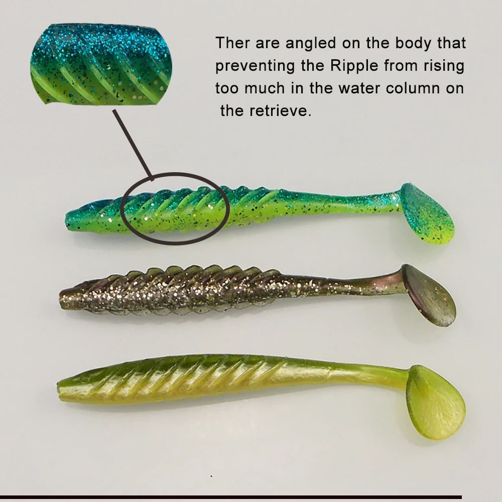 ESFISHING best Soft fishing lure Ripple Shad 100mm 125mm For Pike Fishing T Tail Pesca Isca Artificial silicone bait