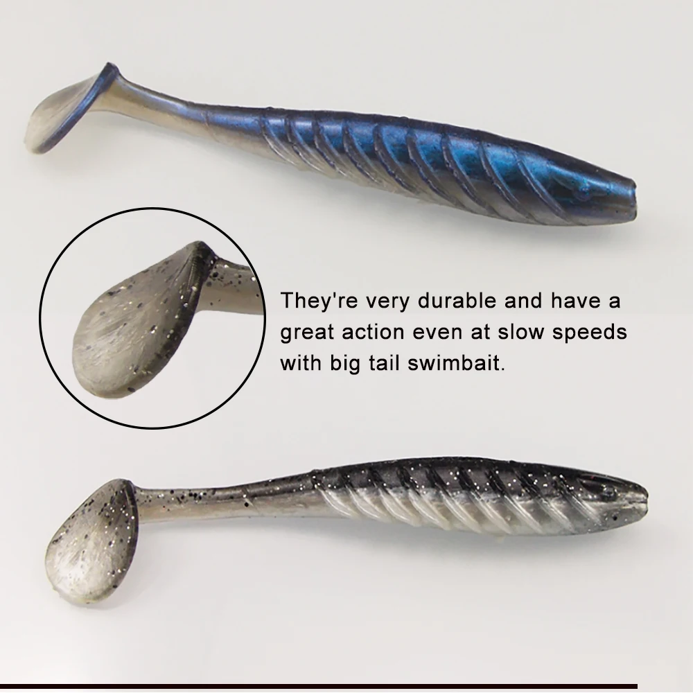 ESFISHING best Soft fishing lure Ripple Shad 100mm 125mm For Pike Fishing T Tail Pesca Isca Artificial silicone bait