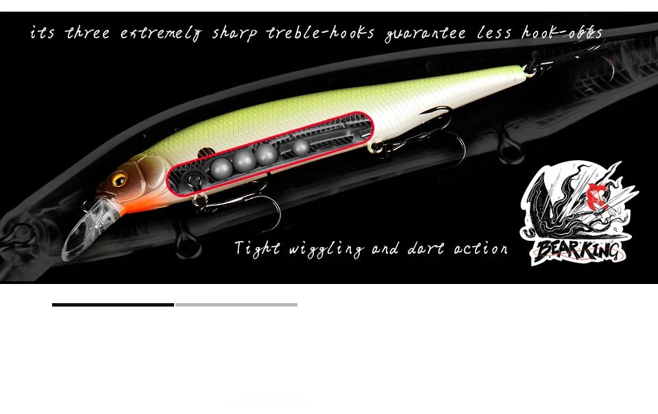 BEARKING 115mm 15g SP Tungsten weight system Top fishing lures minnow crank wobbler quality fishing tackle hooks for fishing