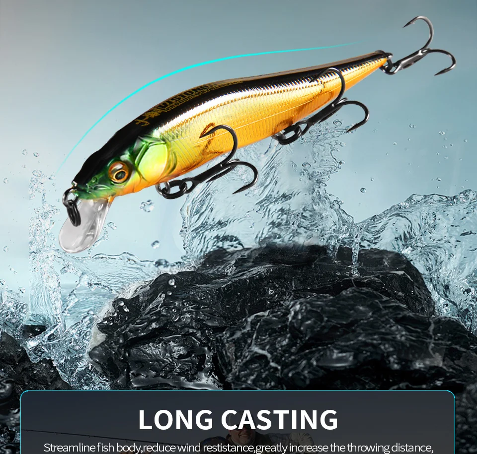 BEARKING 9.8cm 10g SP dive 2.1m professional Minnow Wobbler fishing lures quality jerkbaits Artificial Bait Predator tackles BEARKING 9.8cm 10g SP dive 2.1m professional Minnow Wobbler fishing lures quality jerkbaits Artificial Bait Predator tackles