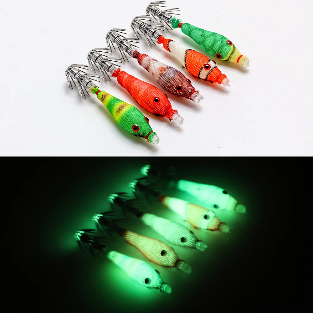 5 pcs noctilucent squid bait, simulation software squid hook with blowing tube, squid jig hook, sea fishing 6cm/2.36inch hook 5 pcs noctilucent squid bait, simulation software squid hook with blowing tube, squid jig hook, sea fishing 6cm/2.36inch hook