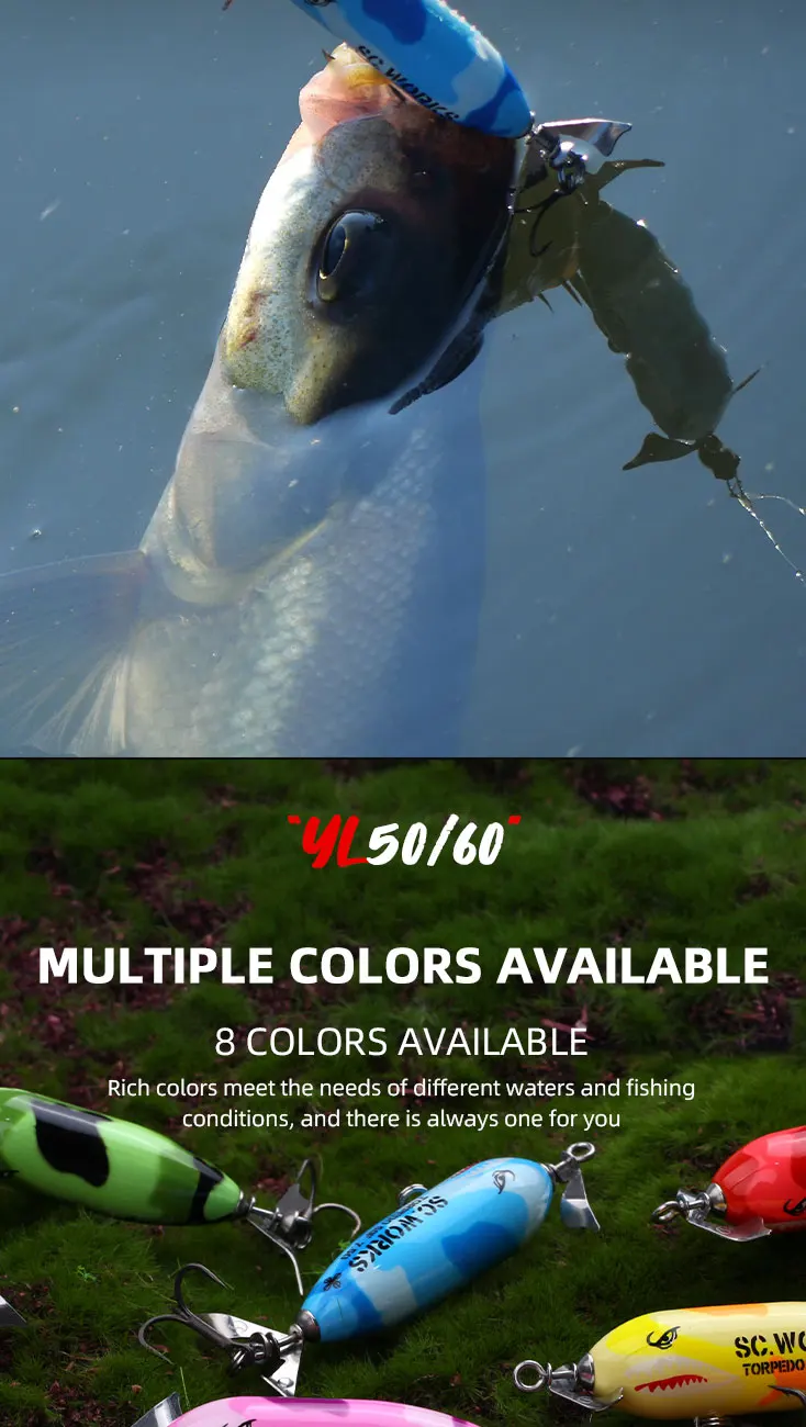 Magic Works Spinning Pencil Lures Topwater Bait 50mm 60mm Propeller Pencil Lure Bass Fishing Spinner Wobblers Artificial Bait Magic Works Spinning Pencil Lures Topwater Bait 50mm 60mm Propeller Pencil Lure Bass Fishing Spinner Wobblers Artificial Bait