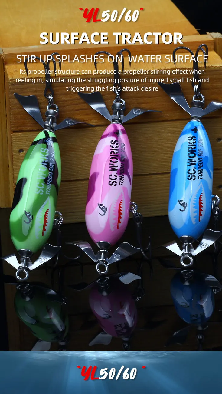 Magic Works Spinning Pencil Lures Topwater Bait 50mm 60mm Propeller Pencil Lure Bass Fishing Spinner Wobblers Artificial Bait Magic Works Spinning Pencil Lures Topwater Bait 50mm 60mm Propeller Pencil Lure Bass Fishing Spinner Wobblers Artificial Bait