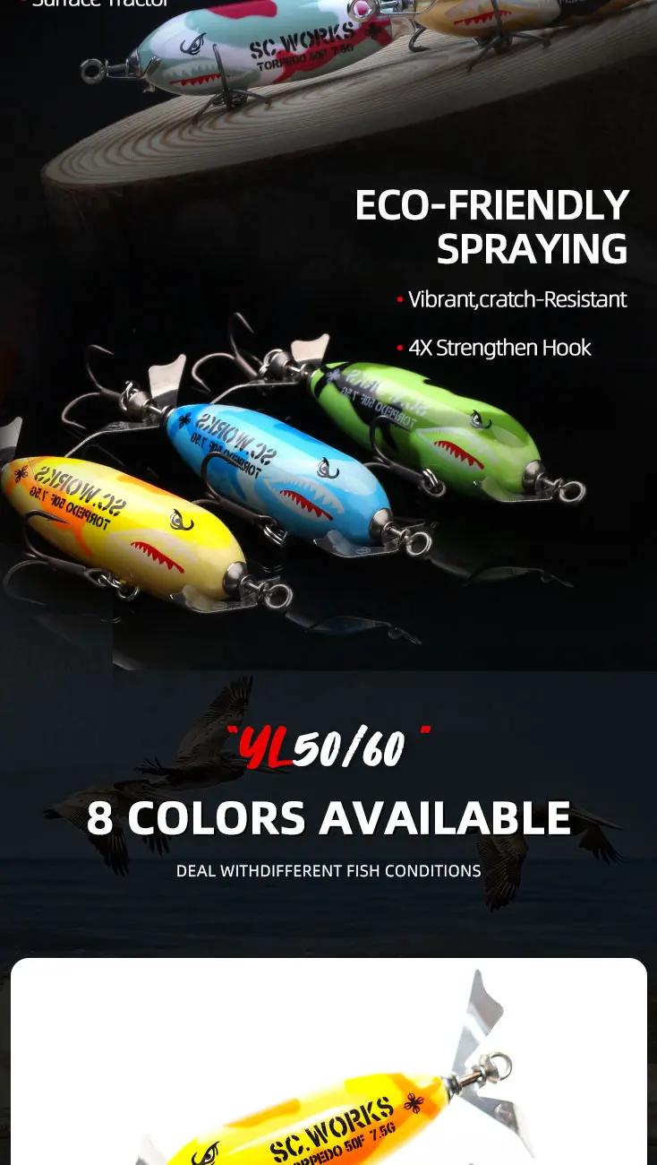 Magic Works Spinning Pencil Lures Topwater Bait 50mm 60mm Propeller Pencil Lure Bass Fishing Spinner Wobblers Artificial Bait Magic Works Spinning Pencil Lures Topwater Bait 50mm 60mm Propeller Pencil Lure Bass Fishing Spinner Wobblers Artificial Bait